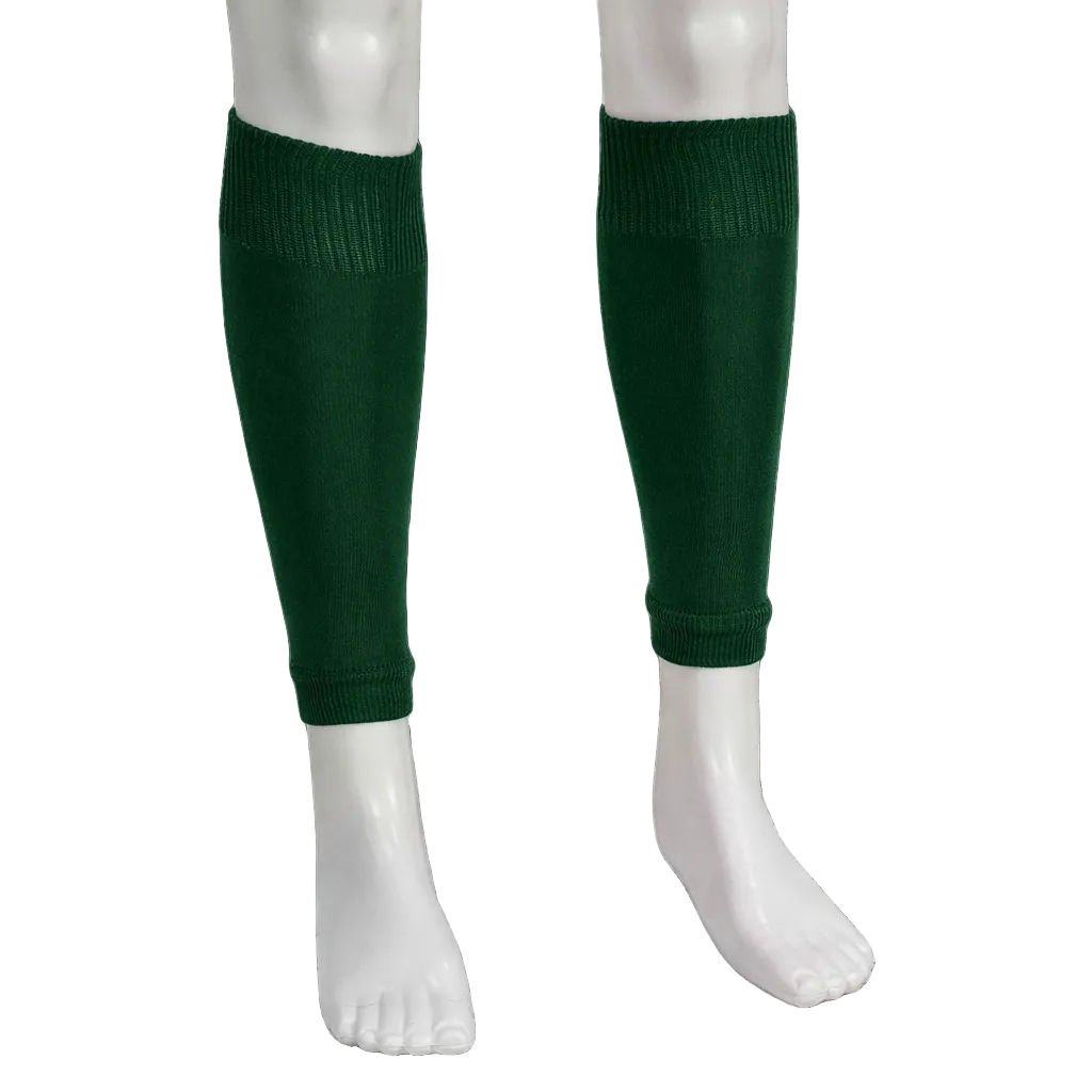 Green knee-high socks on a mannequin against a white background